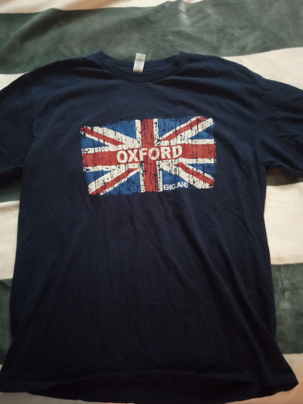 Gildan Navy Oxford Union Jack Graphic Tee